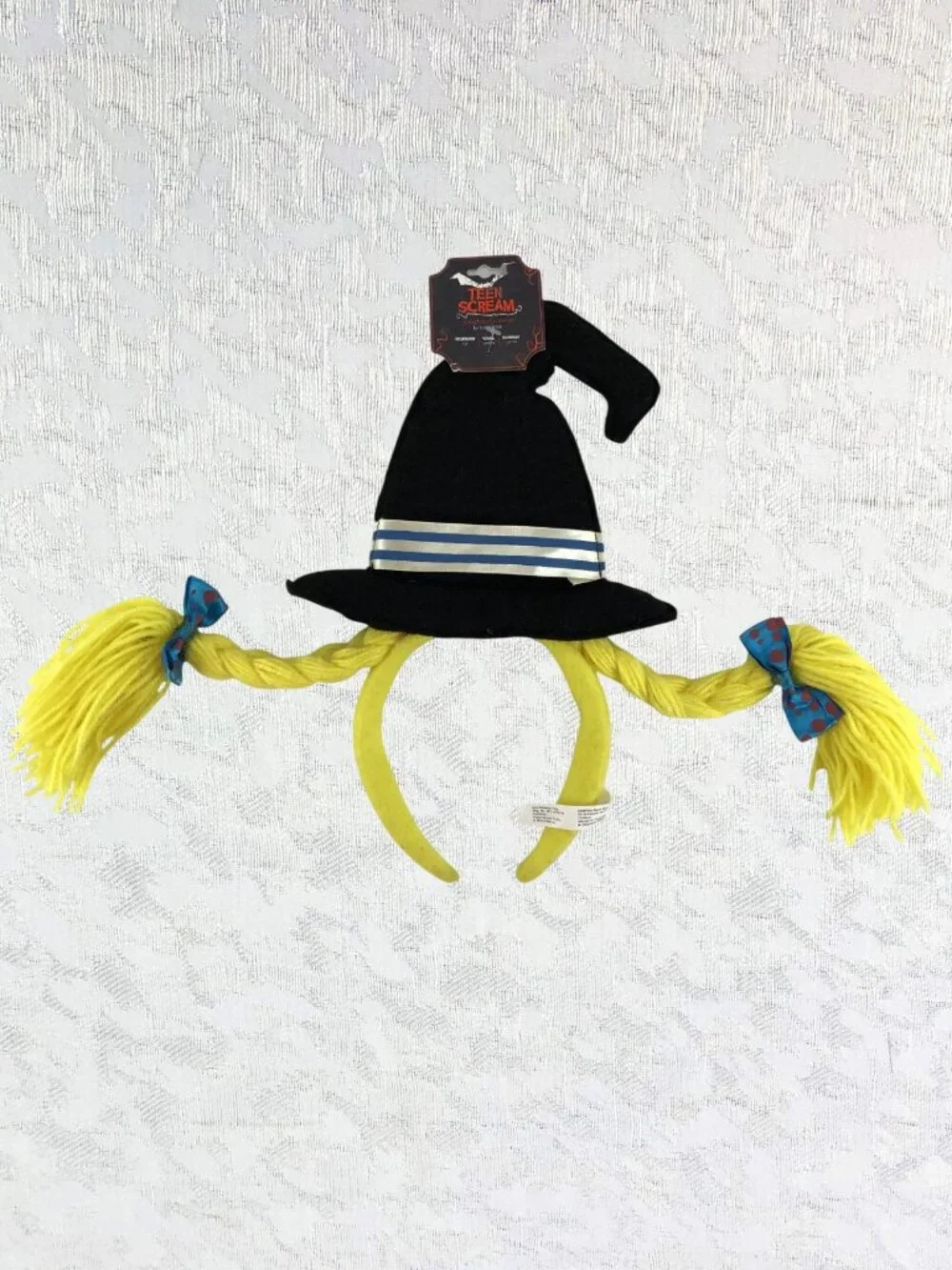 Hanover Teen Scream Witch Hat Yellow Braid Headband Costume Accessory NWT